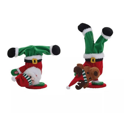 Reno y Papá Noel Raperos con Pilas de 35 cm