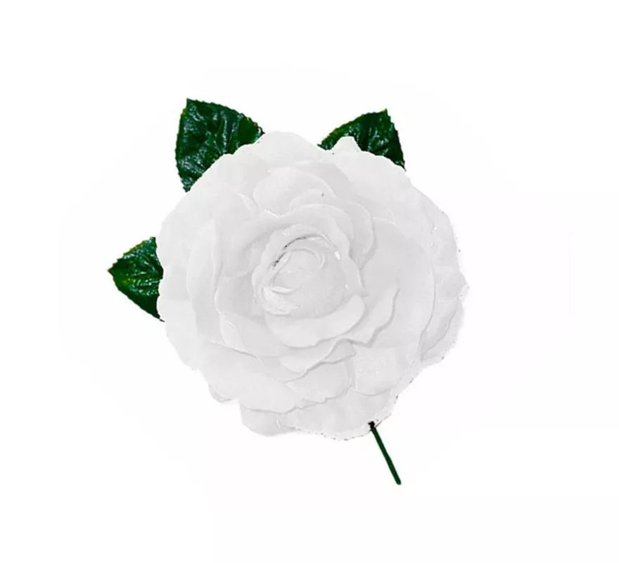 Translation missing: it.Rosa Flamenca grande blanco de 15 cm