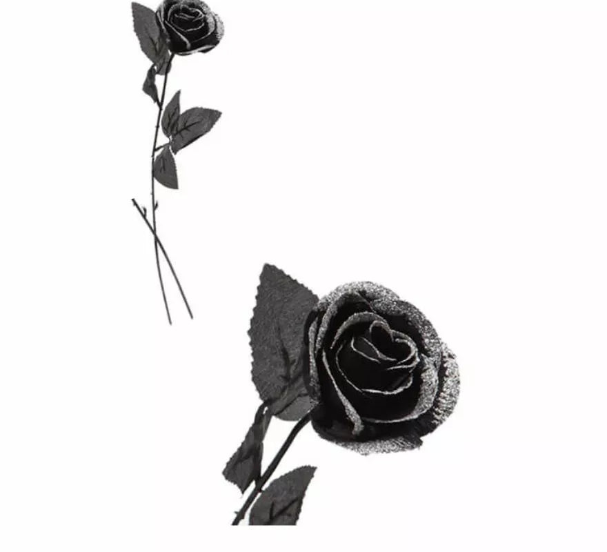 Translation missing: es.Rosa negra con purpurina de 40 cm 2 colores surtidos