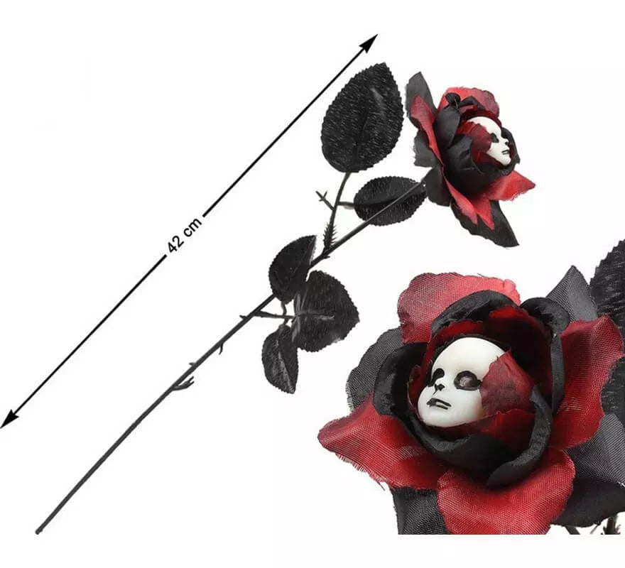 Translation missing: it.Rosa Roja y Negra de 42 cm con Cara Fantasma