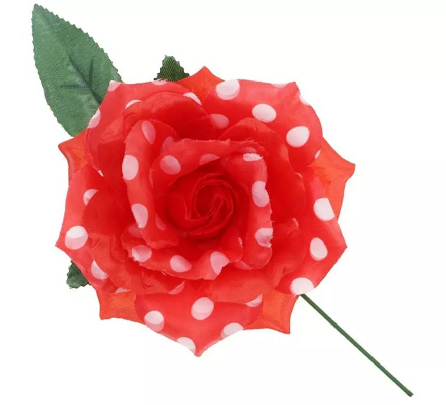Translation missing: it.Rosa Sevillana con Lunares Blancos y Varilla 15 cm en varios colores