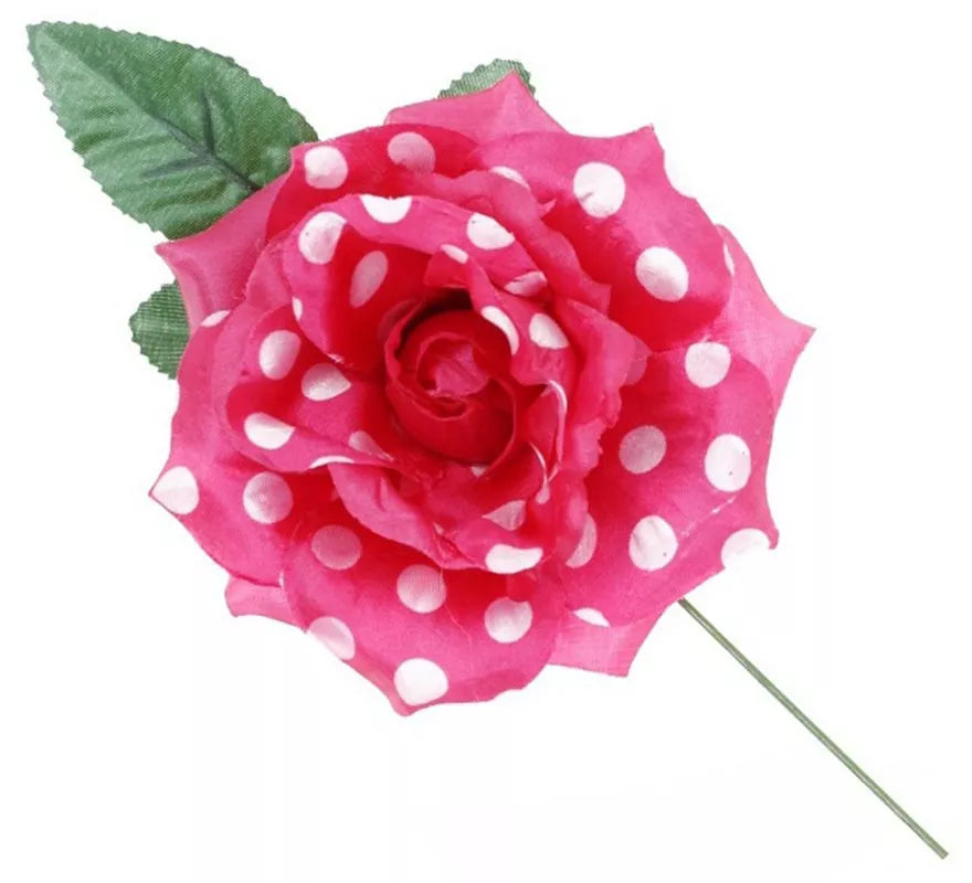 Translation missing: it.Rosa Sevillana con Lunares Blancos y Varilla 15 cm en varios colores