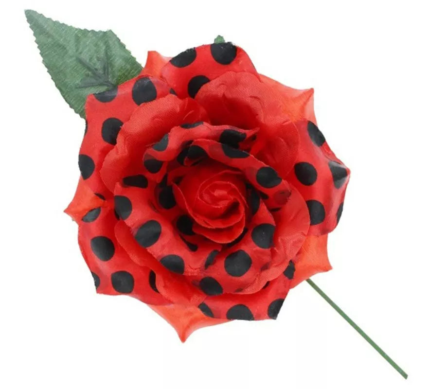 Translation missing: it.Rosa Sevillana con Lunares Negros y Varilla 15 cm en varios colores