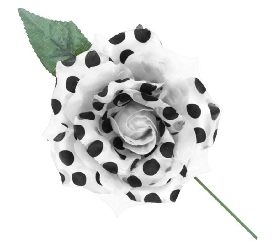 Translation missing: it.Rosa Sevillana con Lunares Negros y Varilla 15 cm en varios colores