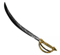 Sciabola da pirata con manico giocattolo dorato 63 cm