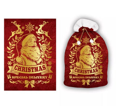 Sacco di Babbo Natale rosso e oro 60x95 cm