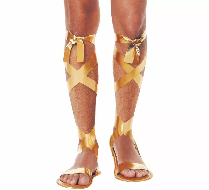 Translation missing: it.Sandalias Romanas doradas con Cintas de 29 cm para hombre