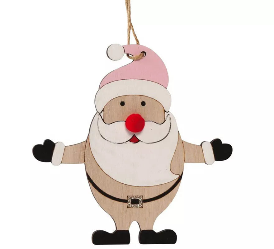 Translation missing: it.Santa de Madera Colgante de 12 cms