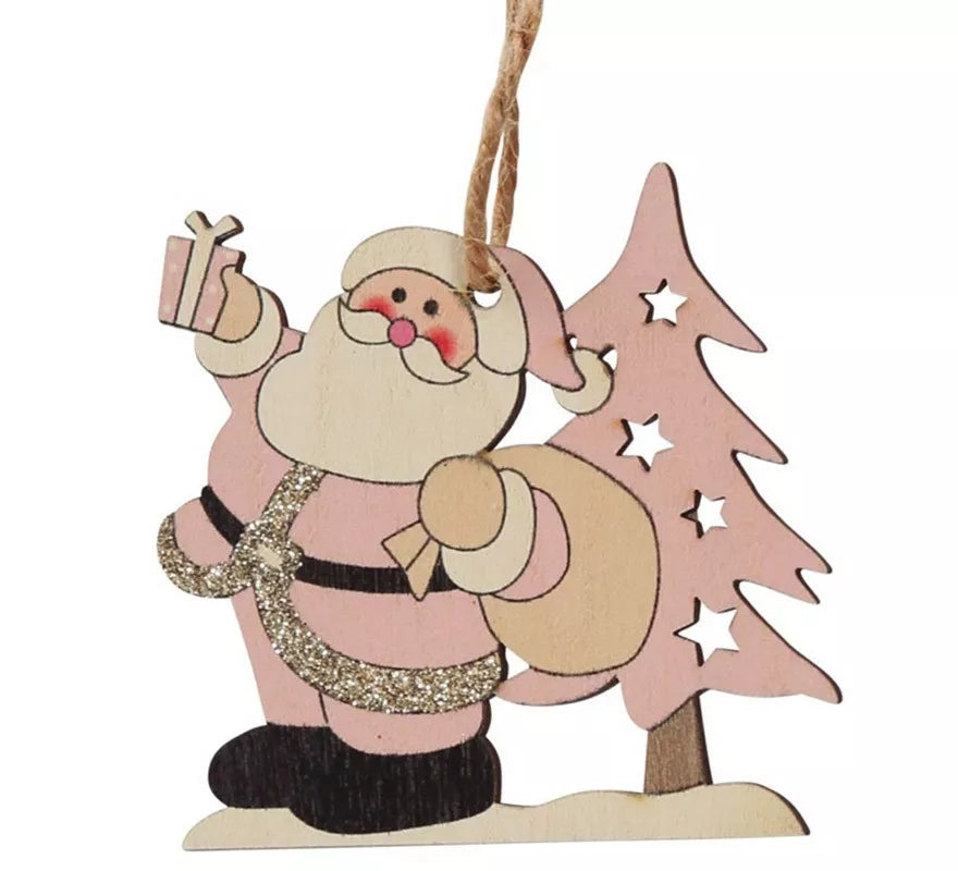 Translation missing: it.Santa de Madera Colgante de 7 cms