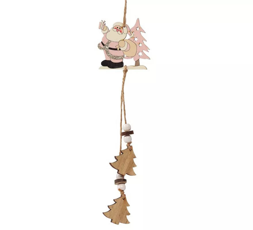 Translation missing: it.Santa de Madera con Árboles Colgante de 27 cms