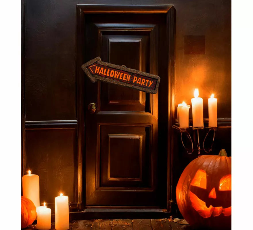 Translation missing: es.Señal 'Halloween Party' Fluorescente de 56x17 cm