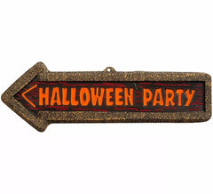 "Cartello fluorescente ""Festa di Halloween"" 56x17cm"