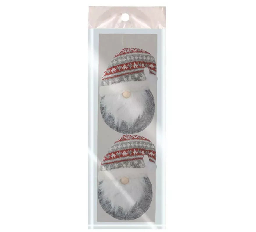 Translation missing: it.Set de 2 Colgantes de Cabeza Noel Gris de 11 cms