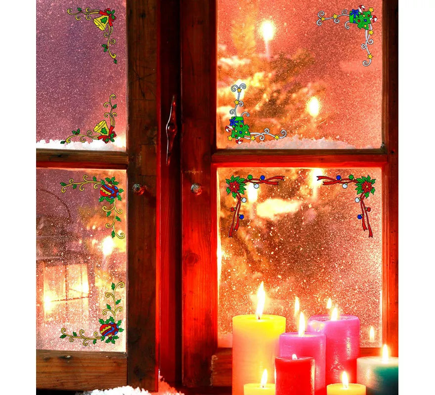 Translation missing: it.Set de 2 Pegatinas Ventana Navidad de Esquina surtidas en 4 Modelos de 12 cm