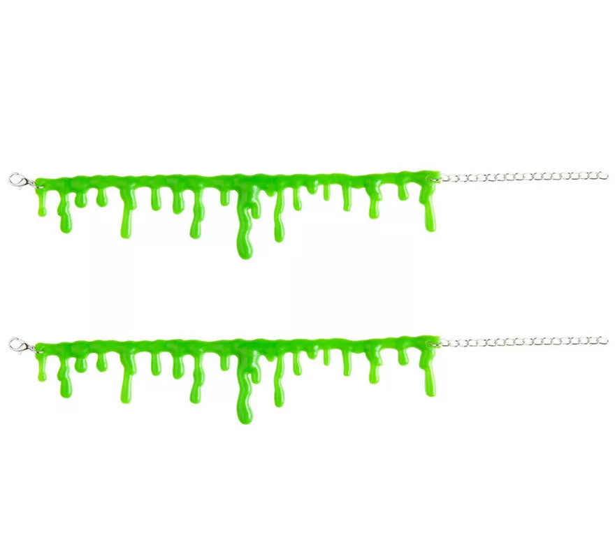 Translation missing: es.Set de 2 Pulseras de Gotas de Baba Zombie Verde