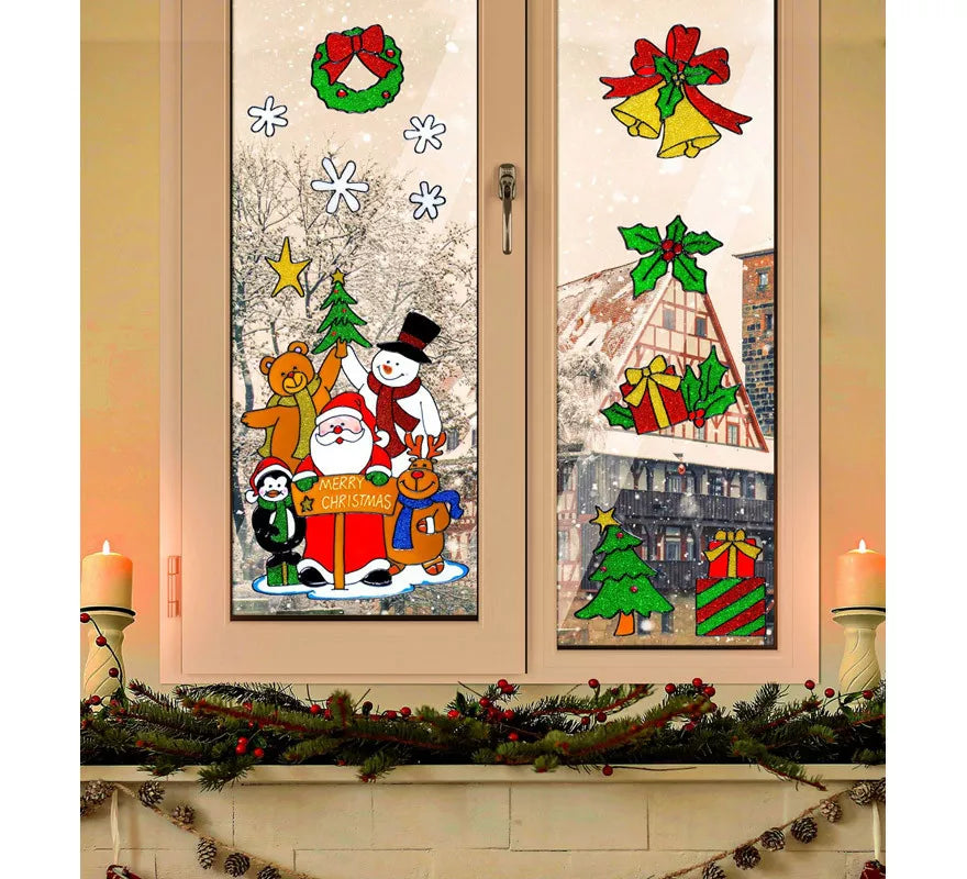 Translation missing: es.Set de Pegatinas Ventana Navidad con Papá Noel Surtidas en 4 Modelos