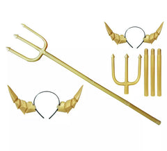 Set Diavolo Dorato con Diadema e Tridente da 113 cm
