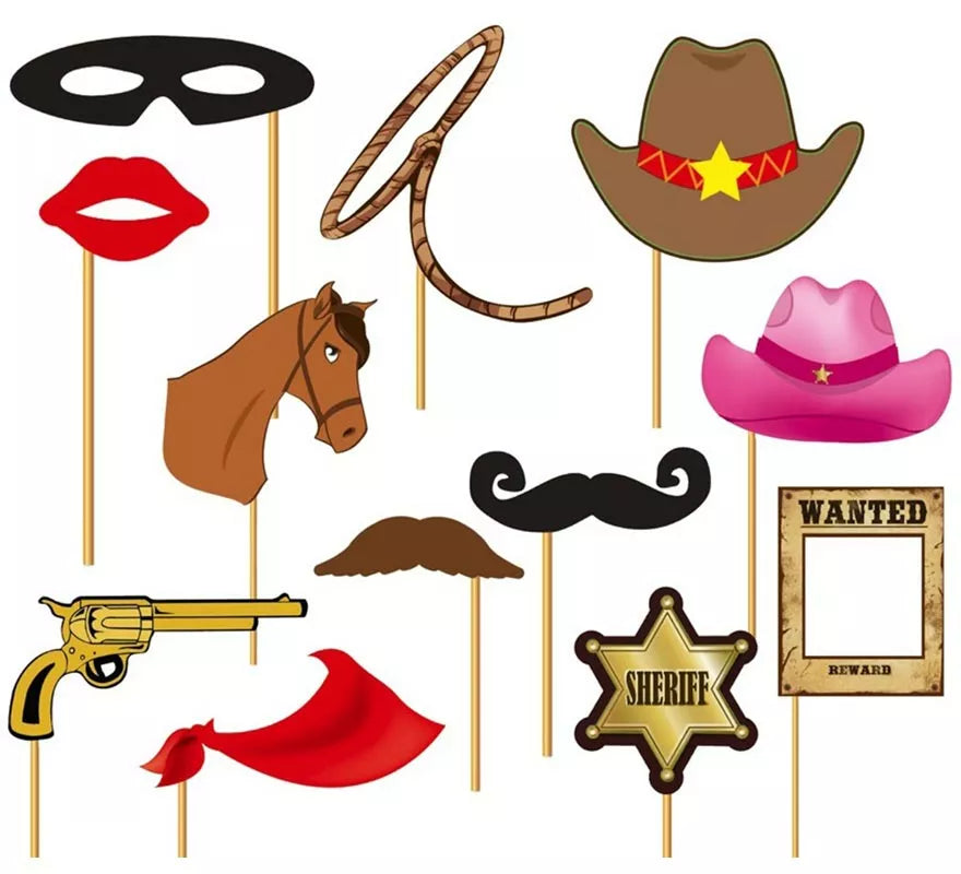Translation missing: it.Set para Photocall cowboy 12 Pcs
