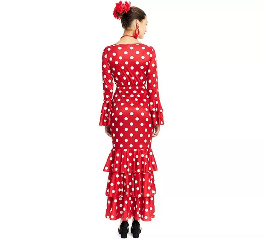 Translation missing: es.Sevillana rojo con lunares blancos para mujer