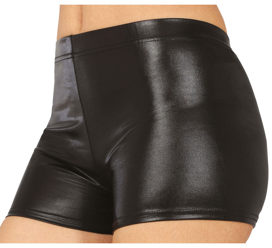 Translation missing: it.Shorts Metálicos negros corto para mujer