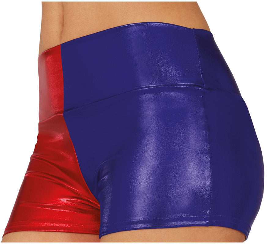 Translation missing: it.Shorts Metálicos rojo y azul corto para mujer