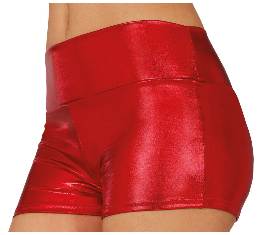 Translation missing: it.Shorts Metálicos rojos corto para mujer