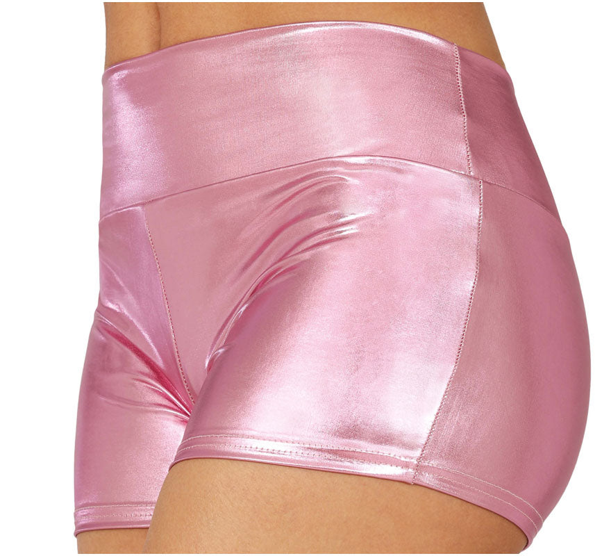 Translation missing: it.Shorts Metálicos rosa corto para mujer
