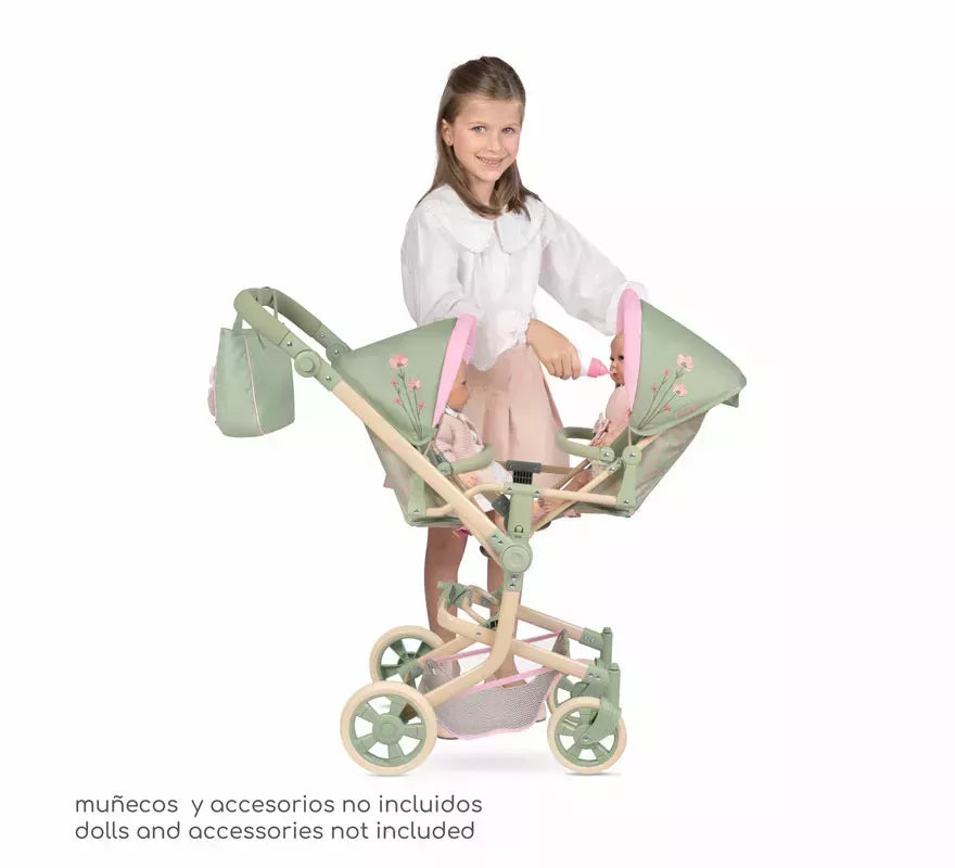 Silla de Muñecas de hasta 52 cm Multiposición Gemelar Plegable