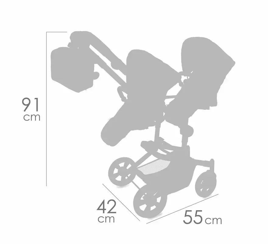 Silla Gemelar de Muñecas de hasta 52 cm Plegable Multiposición