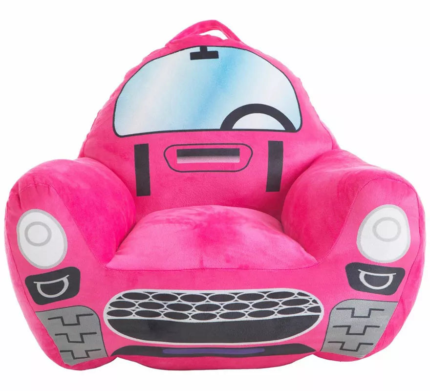 Sillón Coche fucsia infantil de 52x48x51 cm