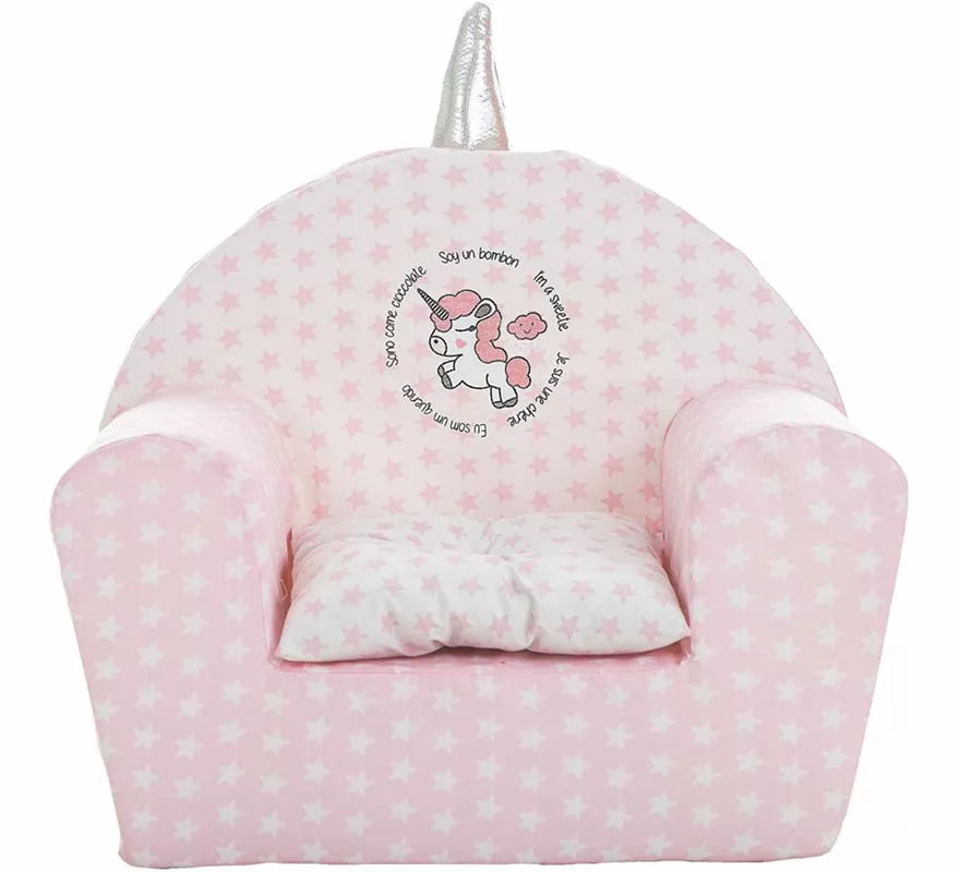 Sillón Unicornio infantil de 44x34x53 cm