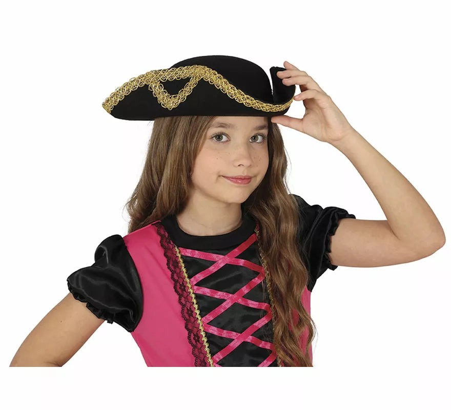 Sombrero Almirante o Pirata de fieltro infantil