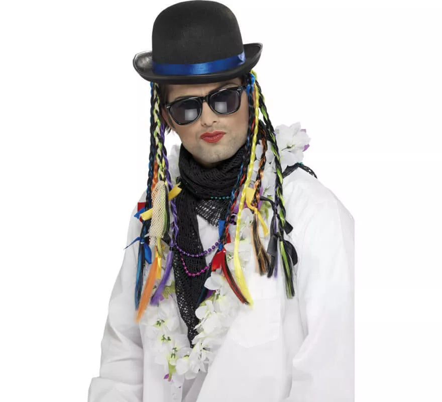 Translation missing: es.Sombrero Bombín de Boy George con trenzas multicolor