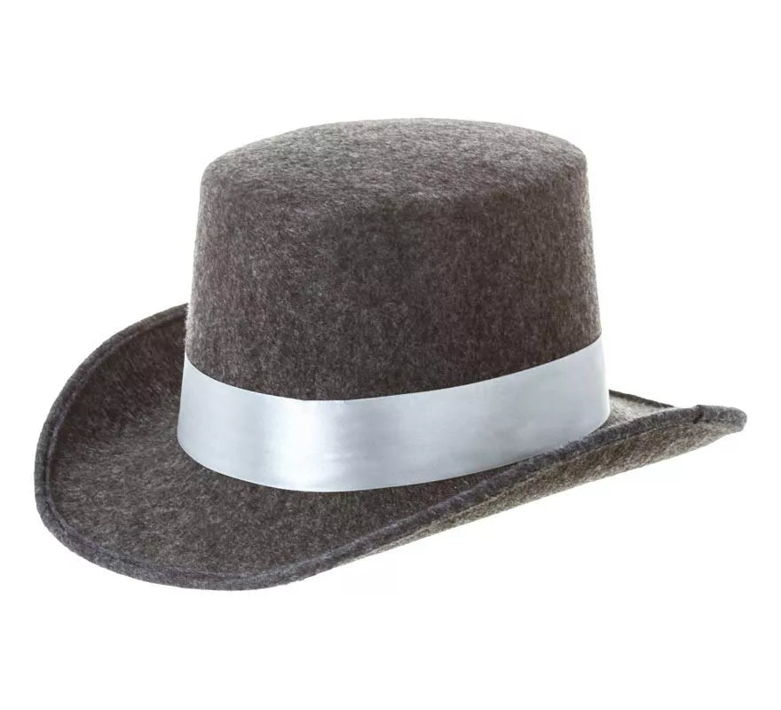 Translation missing: es.Sombrero Chistera gris con cinta