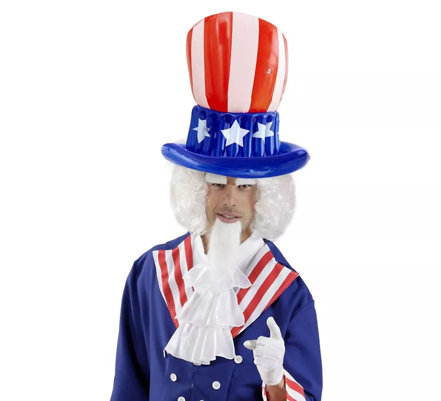 Sombrero Chistera Americana de Tío Sam hinchable de 50 cm
