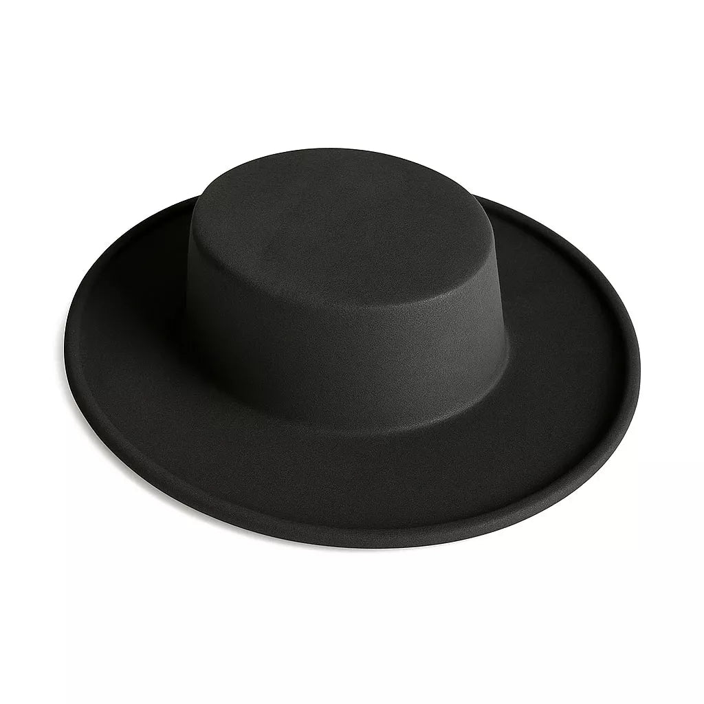 Translation missing: it.Sombrero Cordobés flocado negro liso adulto