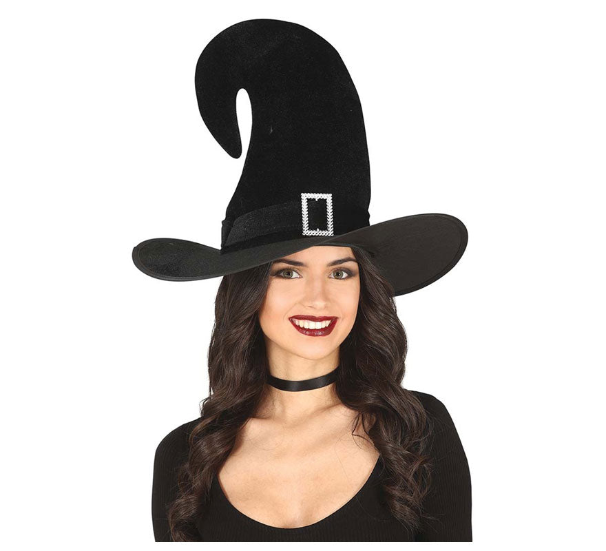 Translation missing: it.Sombrero de Bruja Curvo Negro con Evilla