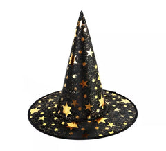 Cappello da strega con stella dorata 38x40 cm