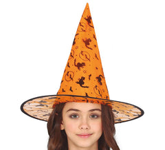 Cappello da strega arancione per bambini