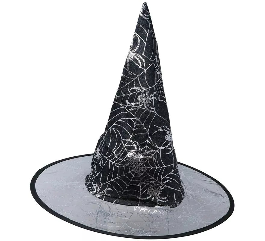 Sombrero de Bruja negro con dibujos estampados