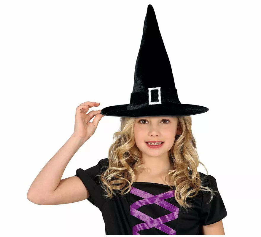 Translation missing: es.Sombrero de Bruja Negro con Evilla Infantil