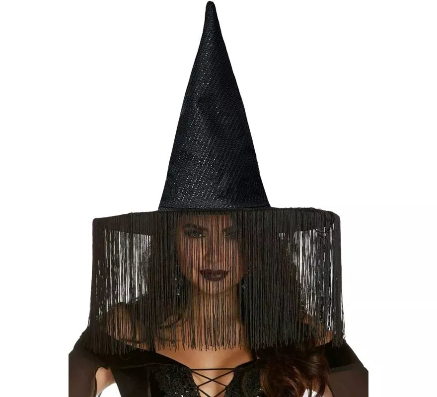Translation missing: it.Sombrero de Bruja negro con Flecos