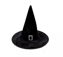 Sombrero de Bruja Terciopelo negro con evilla