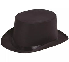 Cappello a cilindro o chistera in raso nero di alta qualità