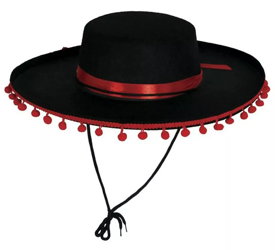 Translation missing: es.Sombrero de Cordobés con Borlas elegante