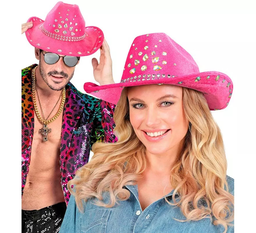 Sombrero de Cowboy con pedrería en varios colores