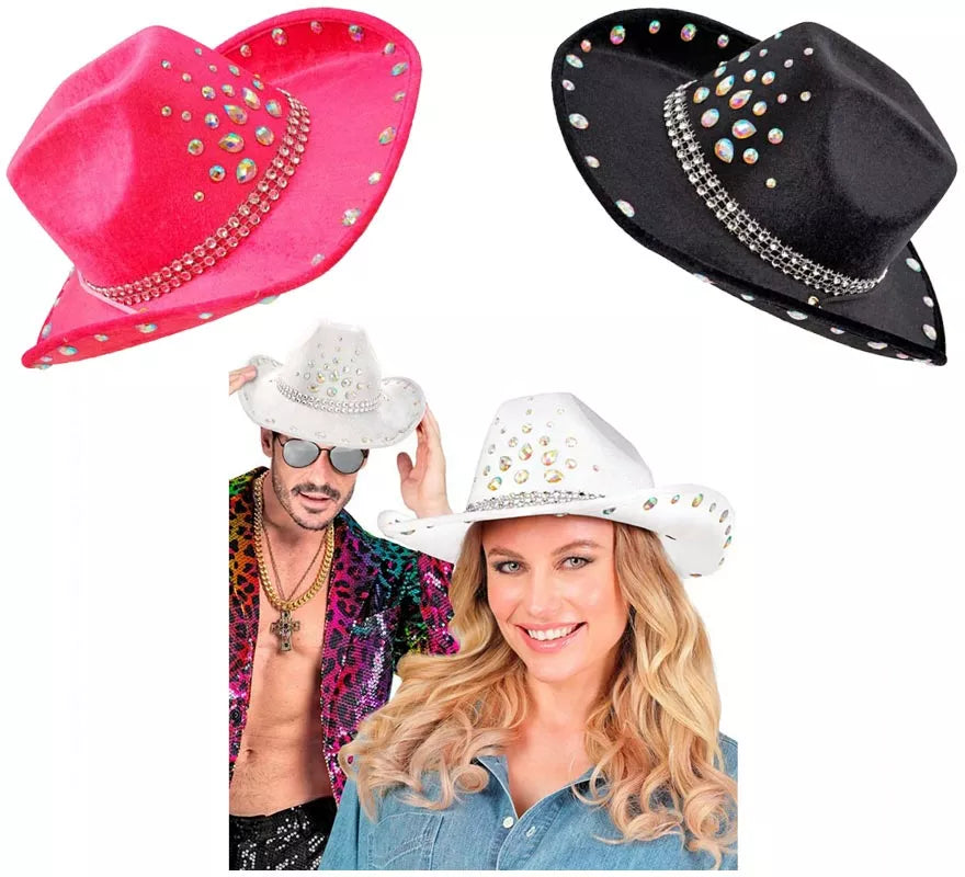 Translation missing: es.Sombrero de Cowboy con pedrería en varios colores