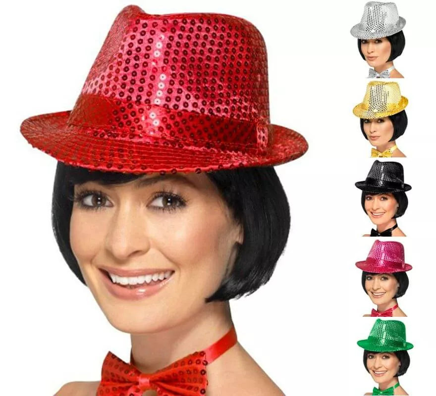 Sombrero de fieltro con lentejuelas en varios colores