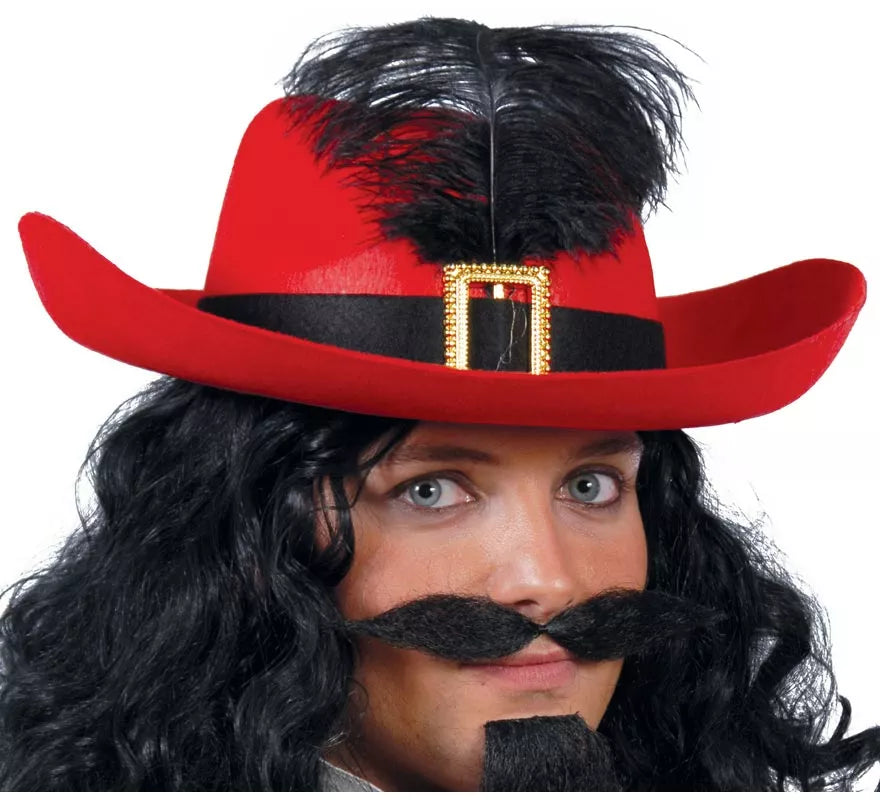 Translation missing: it.Sombrero de fieltro Mosquetero rojo