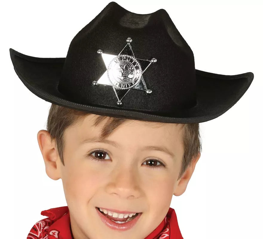 Translation missing: it.Sombrero de fieltro Sheriff infantil negro